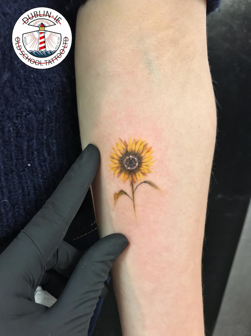 small sunflower tattoo